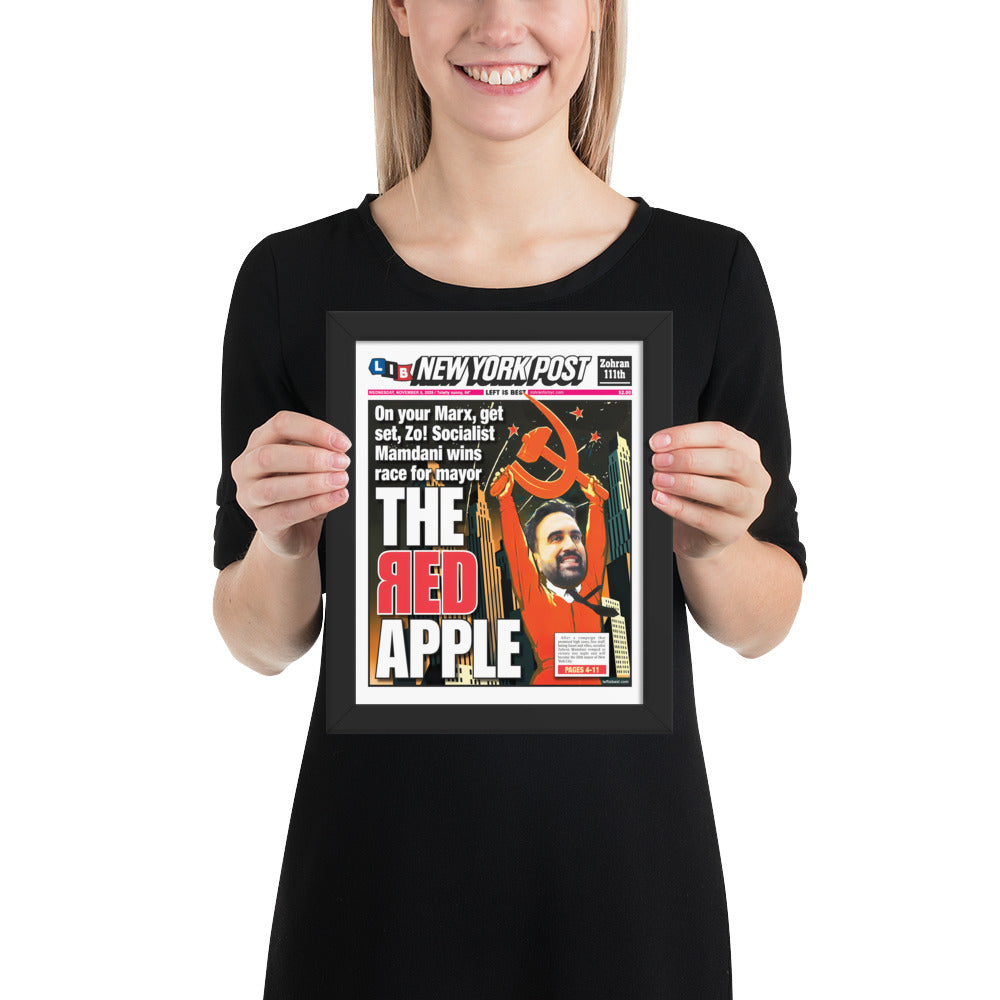 The Red Apple Mamdani Framed NY Post Cover